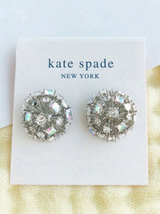 Kate Spade Jewelry - Kate Spade - Beaming Bright Silver Clear Crystal Stud Earrings